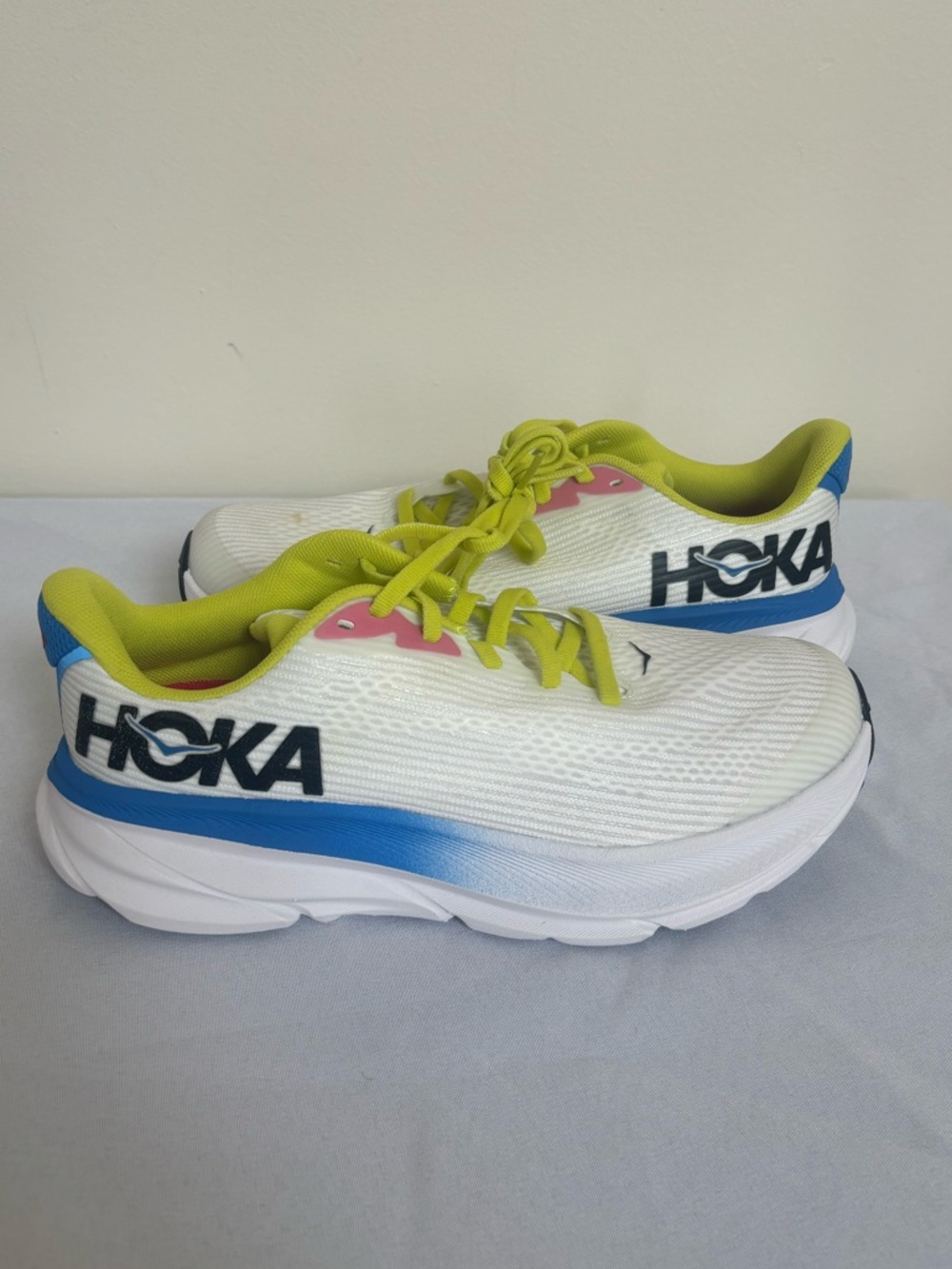 Hoka One One Clifton 9 Sz 5md Youth Eu 38 Running Blanc Virtural Blue Sneakers